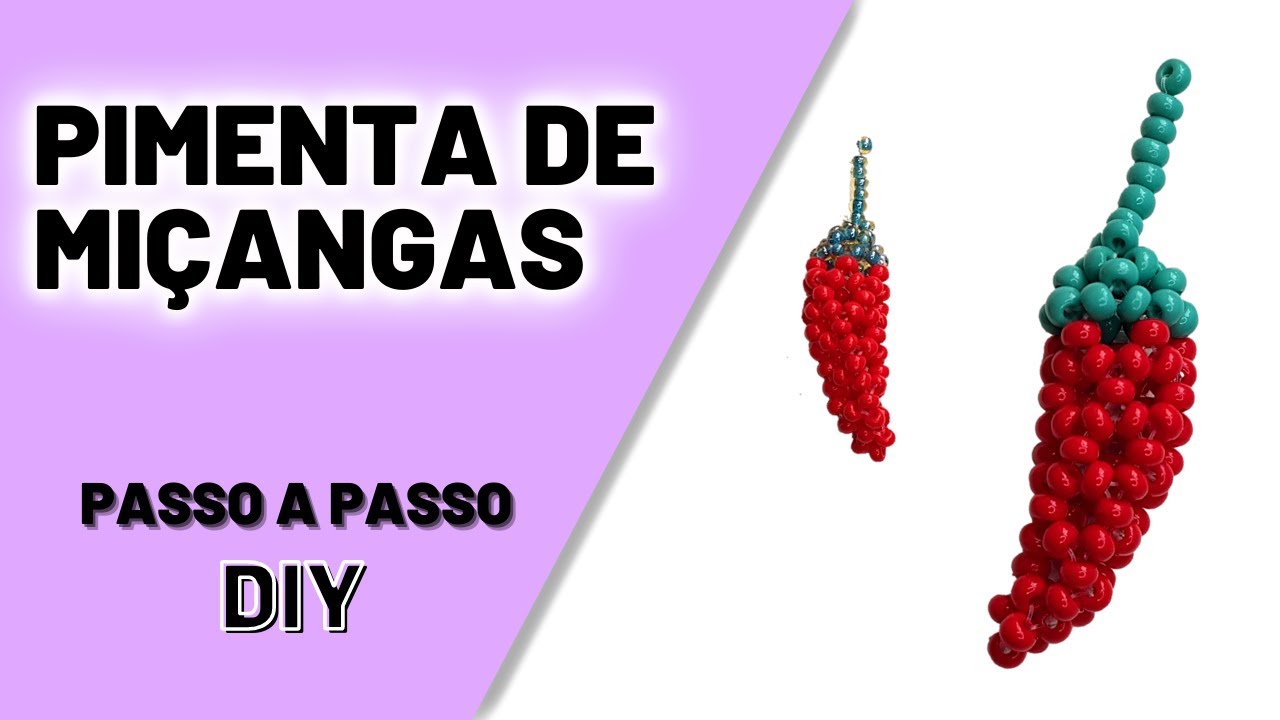 Pingente Pimenta para Colar de Miçangas (Beaded Chilli DIY)