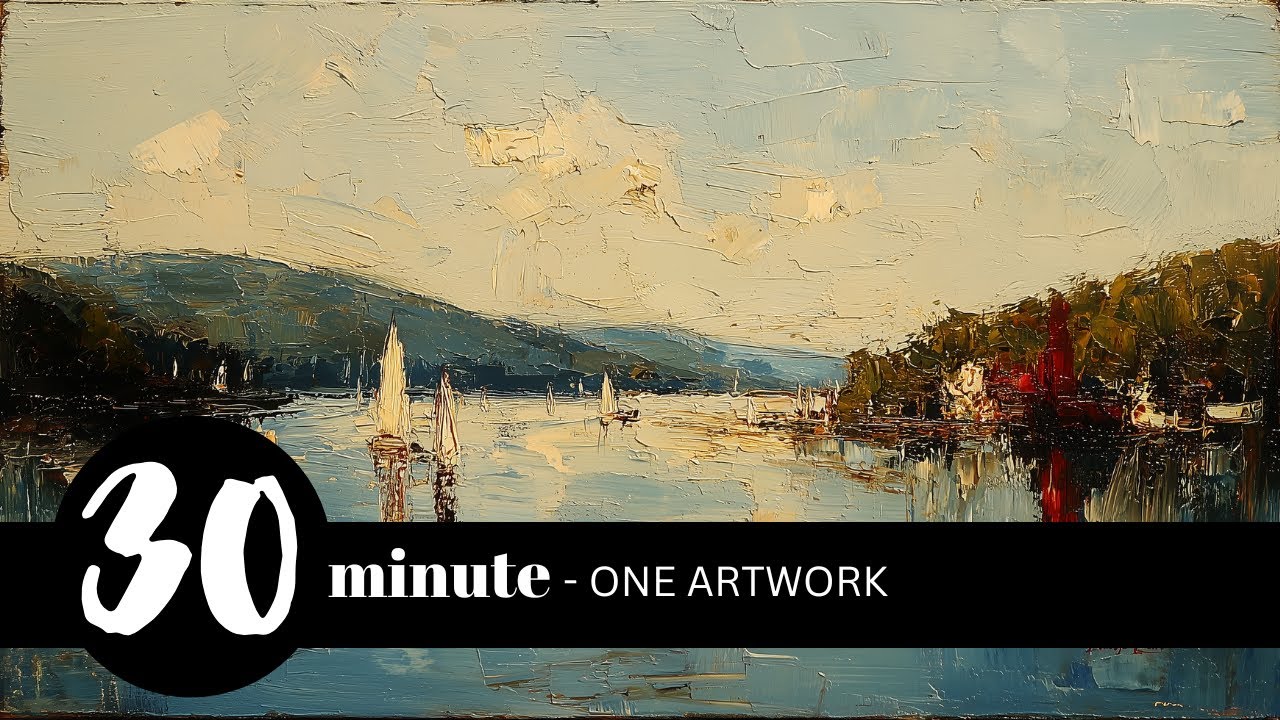 Painted Vintage Coastal Landscape for Samsung Frame TV | 30 Minutes | Serene Wall Art Display