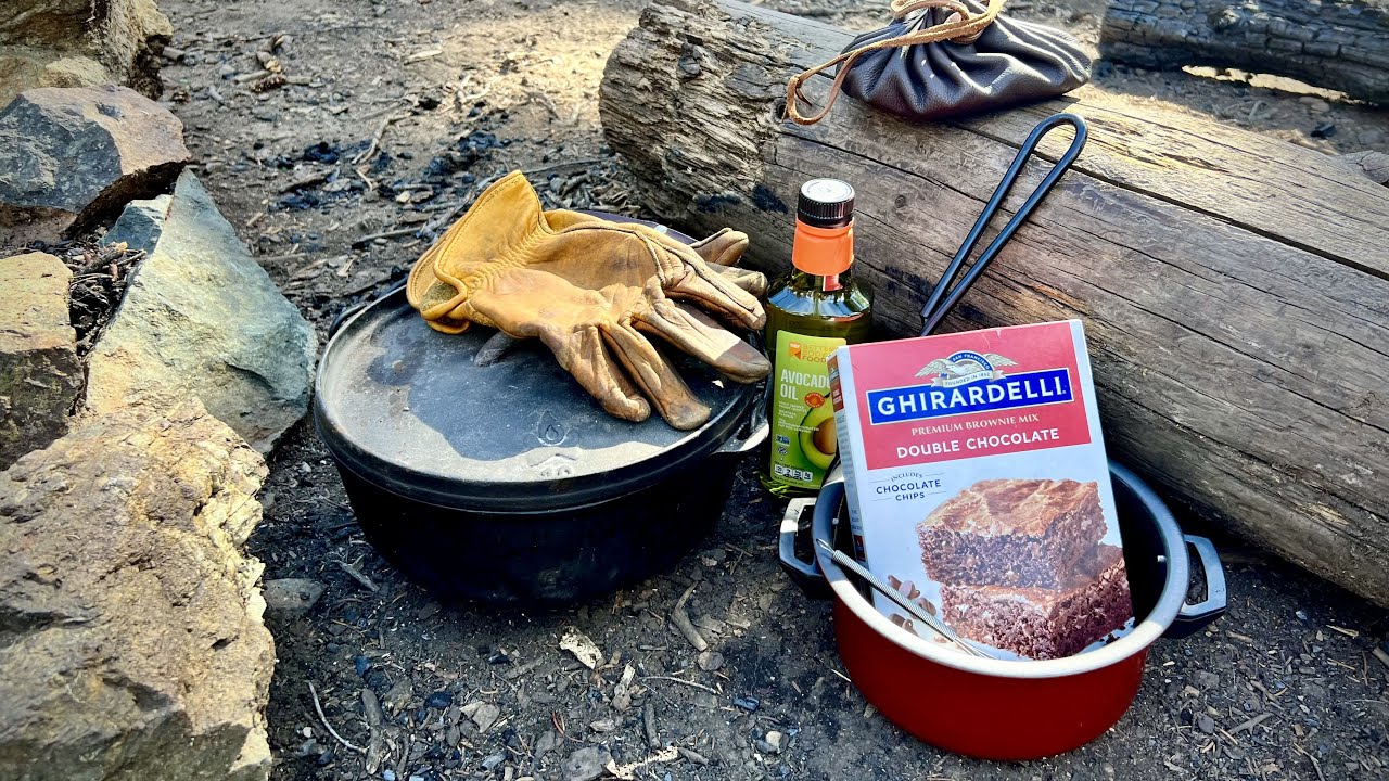 Dutch Oven Brownies at our Mountain Camp… from a box! 😱