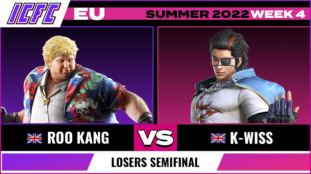 Roo Kang (Bob) vs. K-Wiss (Hwoarang) Losers Semifinal - ICFC EU Tekken 7 Summer 2022 Week 4