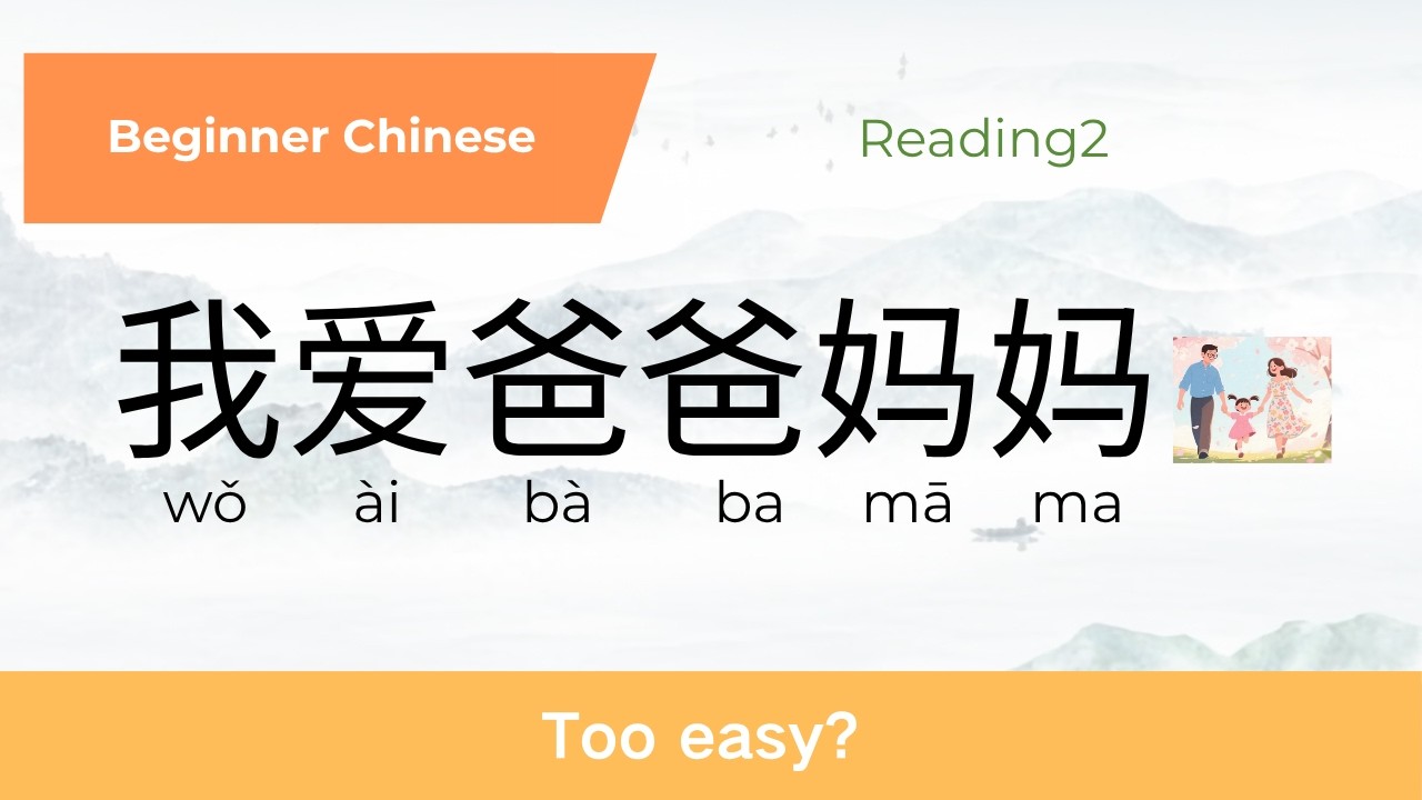 Beginner Chinese Reading Practice – Reading 2 | Using Day 1–4 Characters