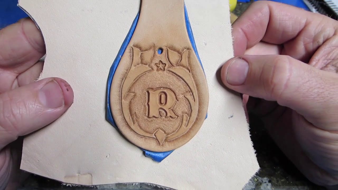 Tooling a leather key fob