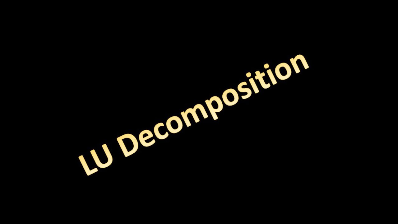MATLAB LU Decomposition