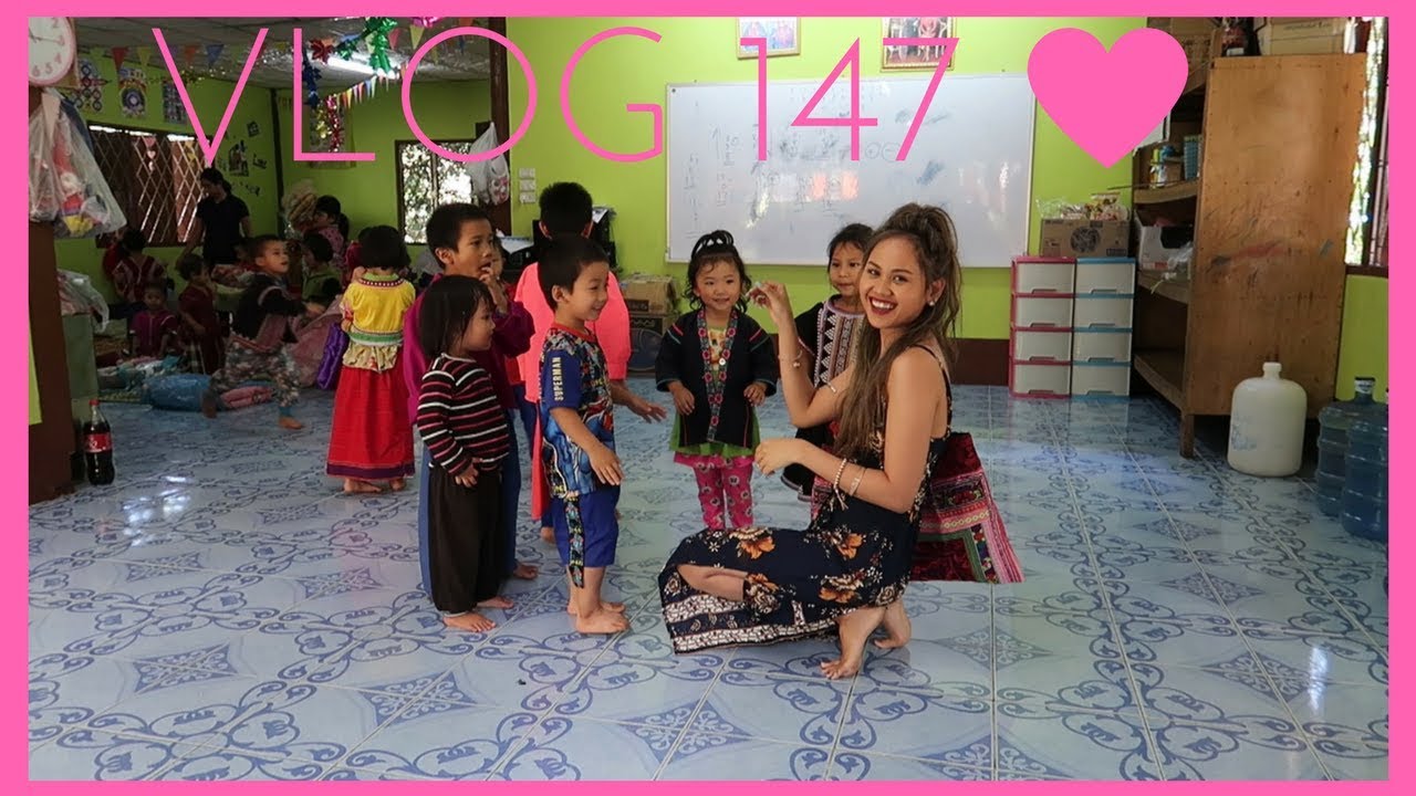 THAILAND VLOG 4 - VISITED THE VILLAGE AND THE KIDS AT KINDERGARTEN