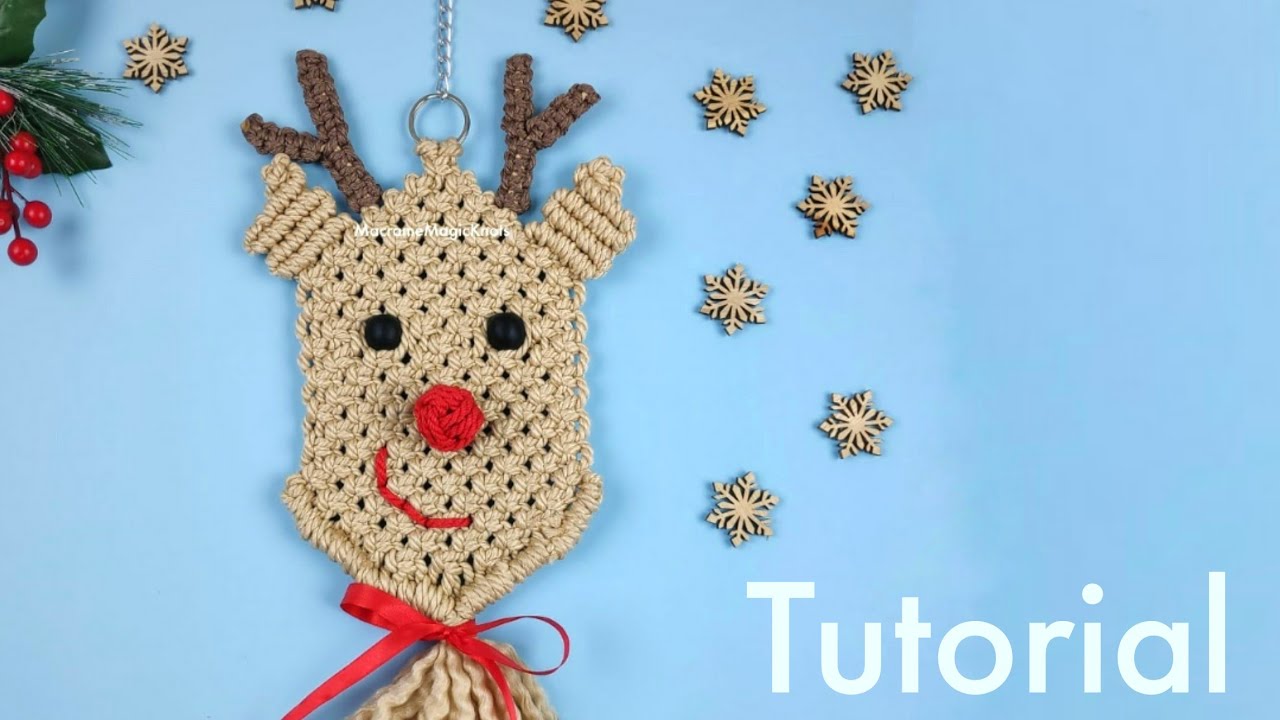 How to Make a Rudolph | Christmas Ornament | Macrame Wall Hanging DIY