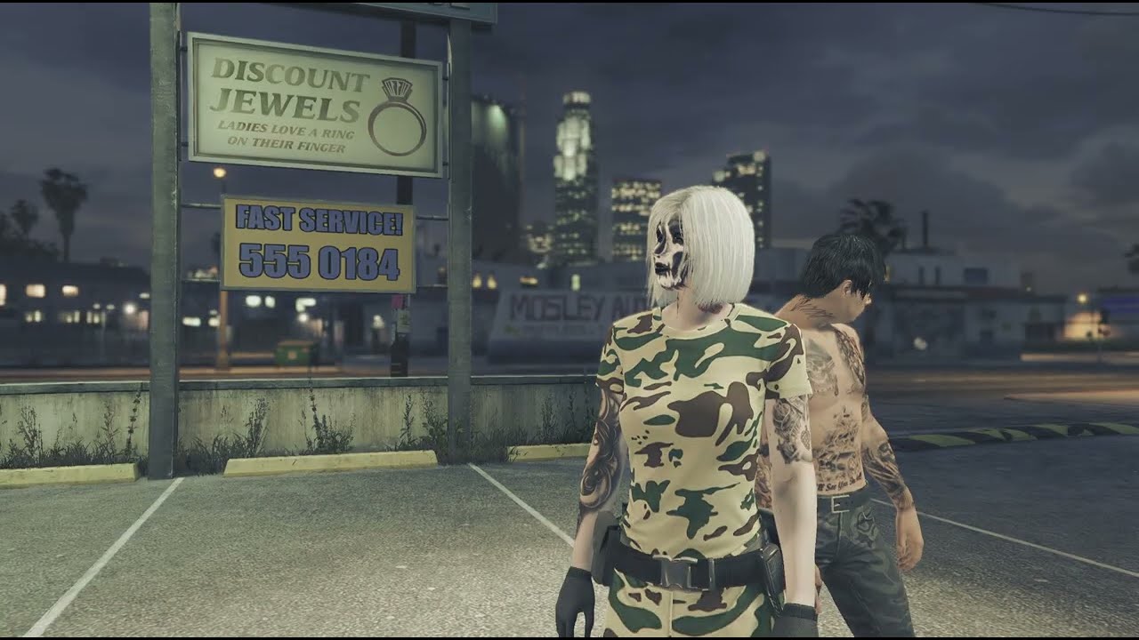 Gta 5 online -female camo outfit with custom jogger 