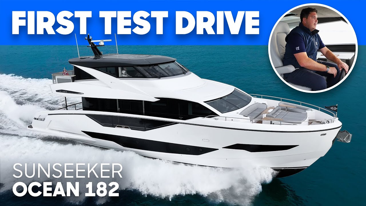 Большой объём и БОЛЬШАЯ мощность | Sunseeker Ocean 182 First Drive