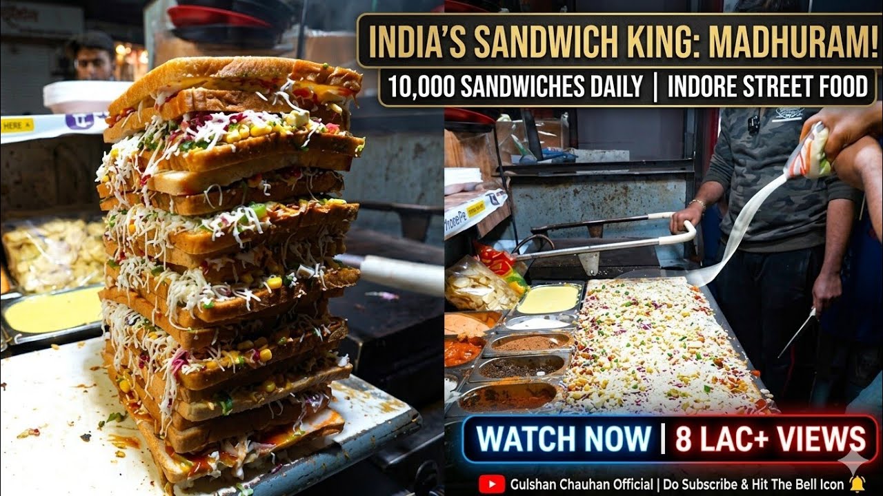 India's Biggest Sandwich King Indore Rs. 150/- | Madhuram Sandwich Indore