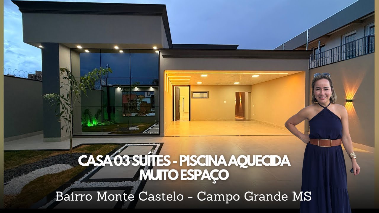 Casa A VENDA 03 SUÍTES MUITOS ESPAÇO PISCINA AQUECIDA BAIRRO MONTE CASTELO CAMPO GRANDE MS 