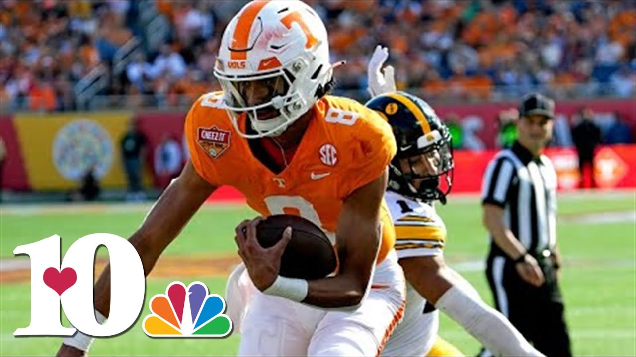 Tennessee celebrates 35-0 shut-out win against Iowa in the Citrus Bowl