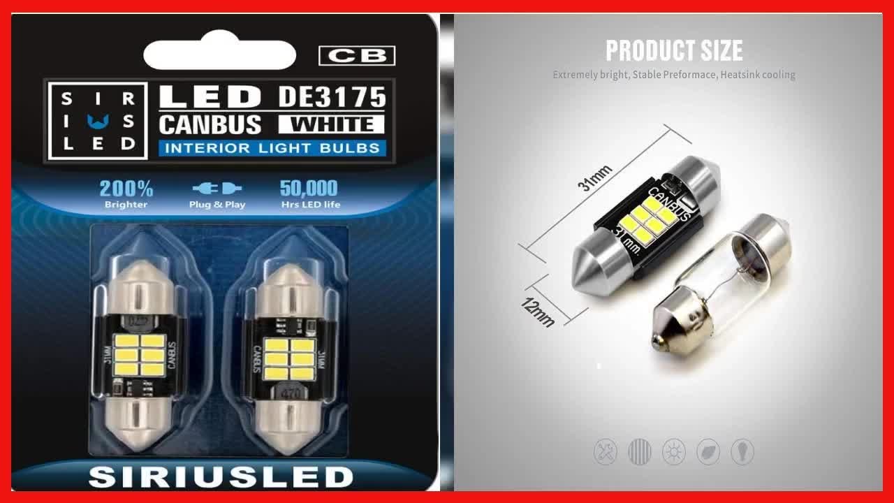 SIRIUSLED Super Bright 3020 Chipset Canbus Error Free LED Festoon Bulbs for Car Interior Lights
