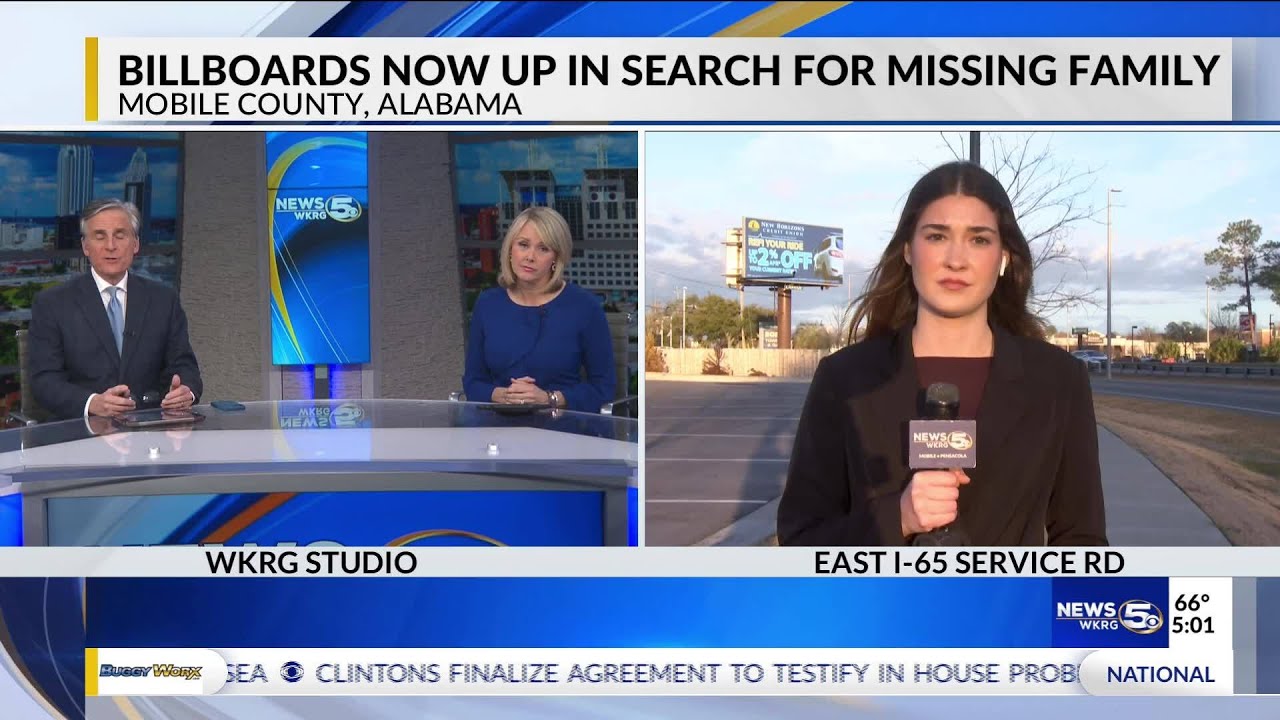 Billboards now up in search for missing Mobile County family
