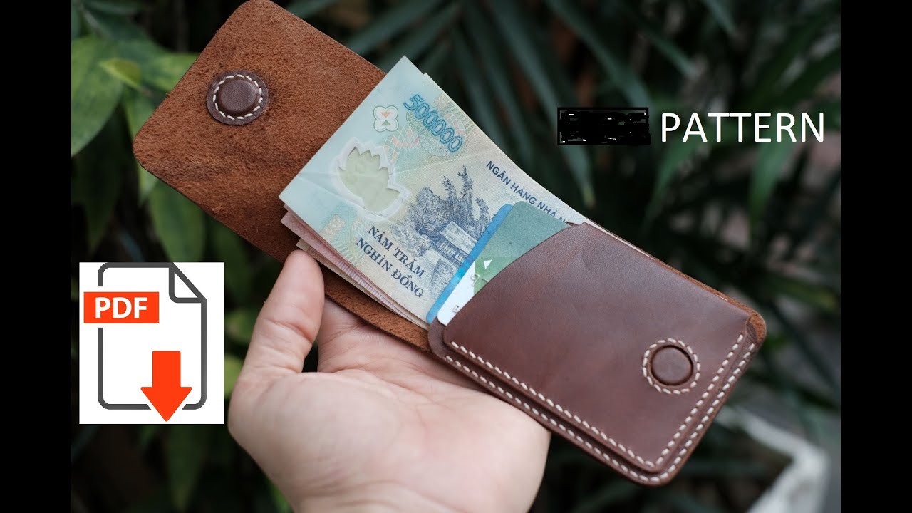 Lotus wallet  PDF pattern  toturial video. How to make, DIY leather craft handmade