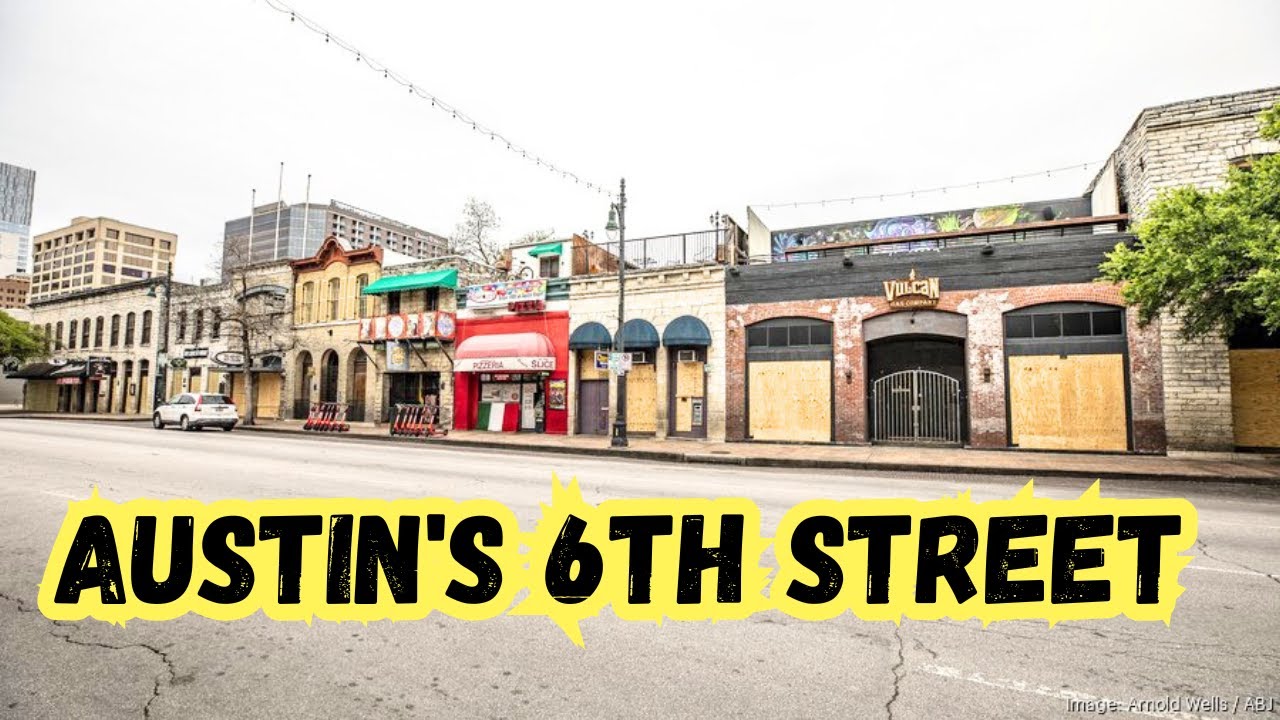 Austin's 6th Street: Sunday Morning Ghost Town at Noon | 4K POV