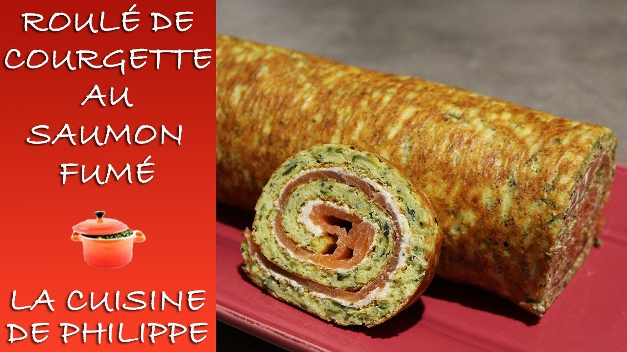 Roulé de courgette au saumon fumé