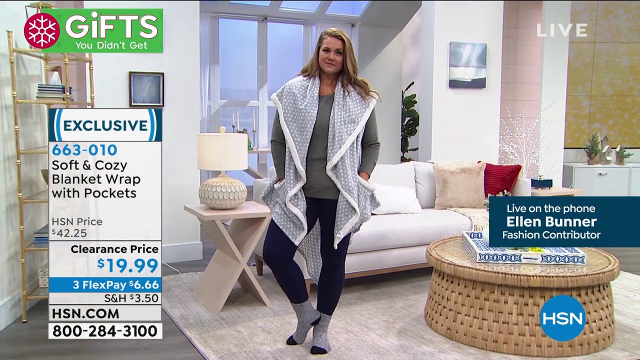 Soft   Cozy Blanket Wrap with Pockets
