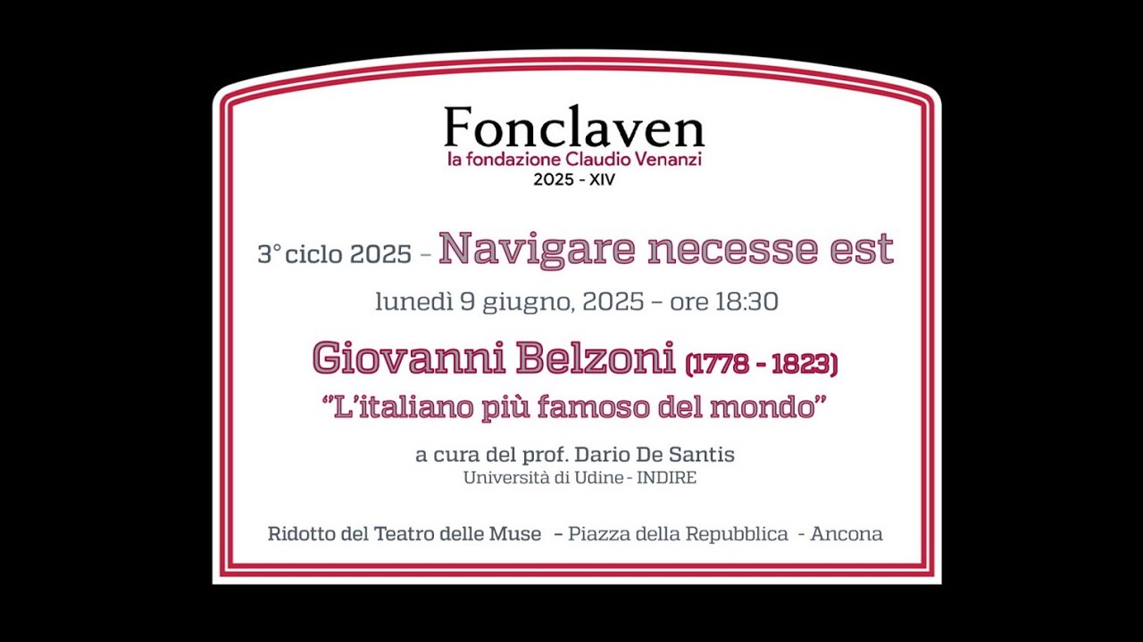 Navigare necesse est - Giovanni Belzoni - prof. Dario De Santis