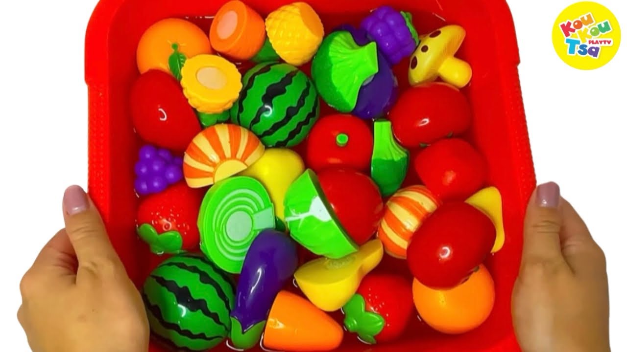 Fruits & Vegetables | Dropping it into the red basin | KouKoutsa Playtv