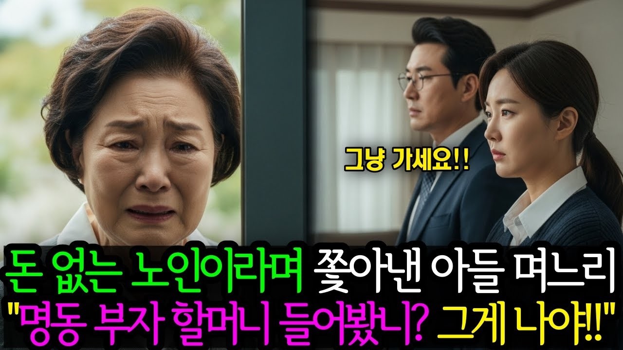 돈 없다고 어머니 쫓아낸 아들 며느리  너희들은 내가 명동의 숨은 재벌이란 걸 몰랐을거다