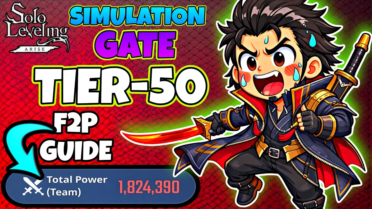 TIER 50 SIMULATION GATE FINALLY CLEARED! FULL F2P! GUIDE | [SOLO LEVELING: ARISE]