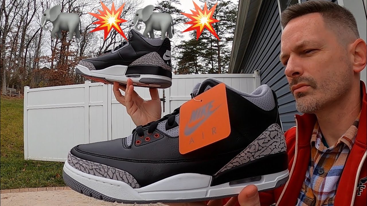 Air Jordan 3 - Black Cement - THE ELEPHANT PRINT APOCALYPSE 2024 - 🐘 💥 🤯