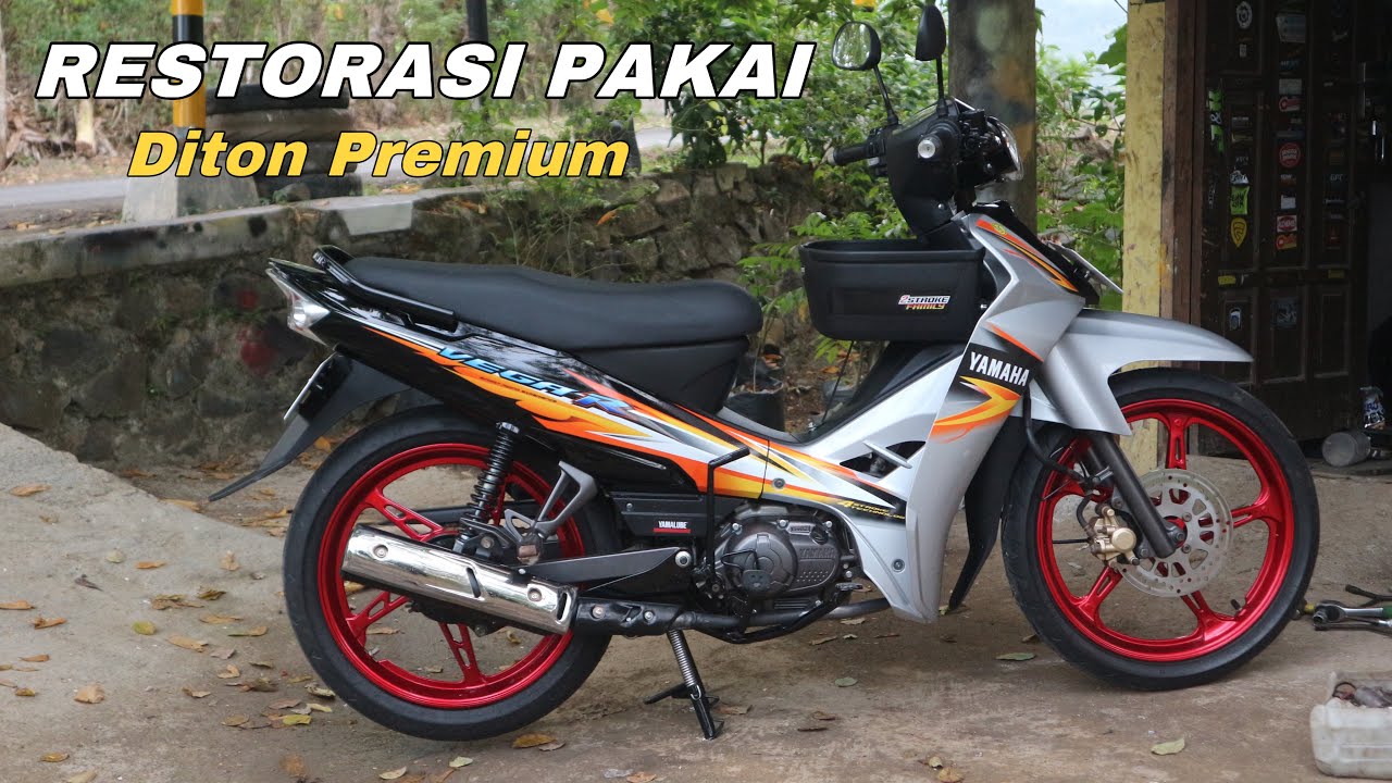 RESTORASI PAKAI DITON PREMIUM .. REPAINT FULL MOTOR VEGA R RASA FIZ R ? 😁😁