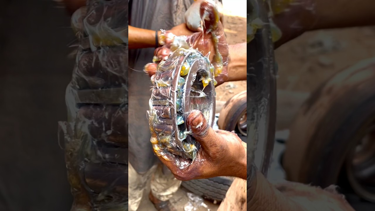 Mind-blowing bearing grease skills | wheel greasing #shortsfeed #shorts #skills
