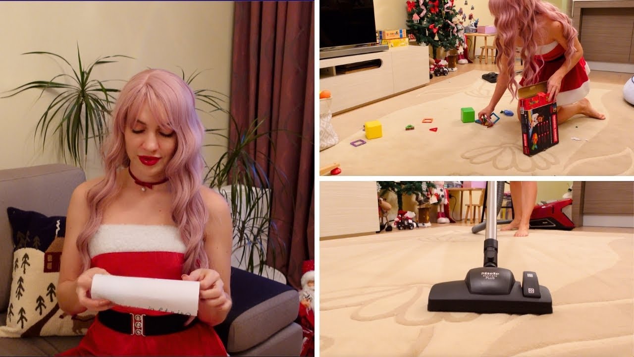 Santa Mood Living Room Reset 🎄 Organizing Toys, Vacuuming Soft Carpet & Cozy Cleaning