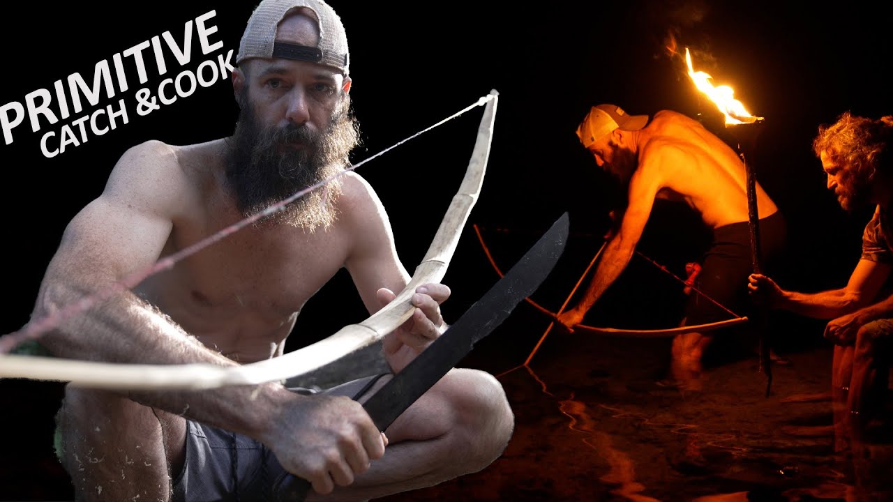 Primitive Bow Build | Catch and Cook | Island Survival
