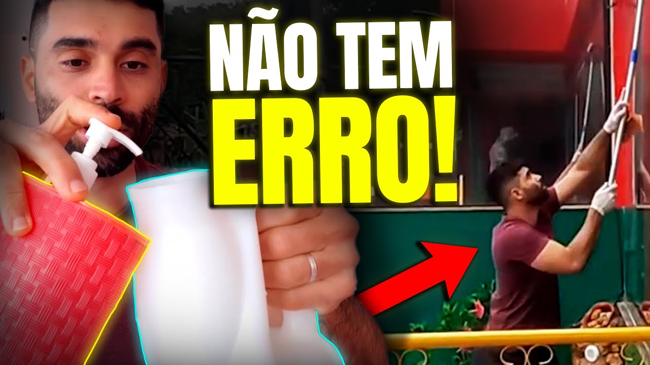 LIMPEI TODOS OS VÍDROS DO RESTAURANTE COM ÁGUA E DETERGENTE