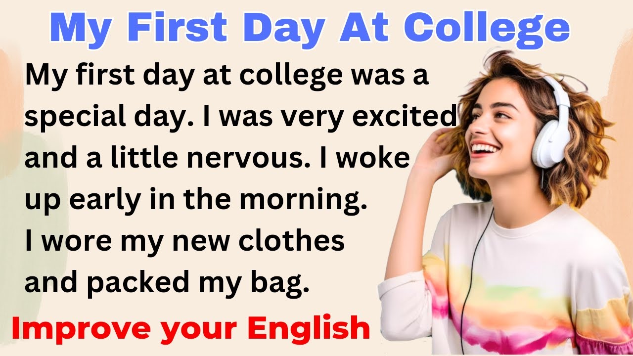 My First Day At College | Improve your English | Everyday Speaking | Level 1 | Shadowing Method