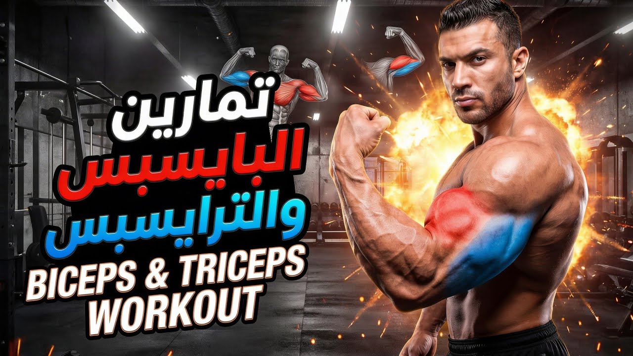 تمارين الذراع كاملة أفضل تمارين البايسبس والترايسبس بالبار والدمبل والكيبل | Arm Workout
