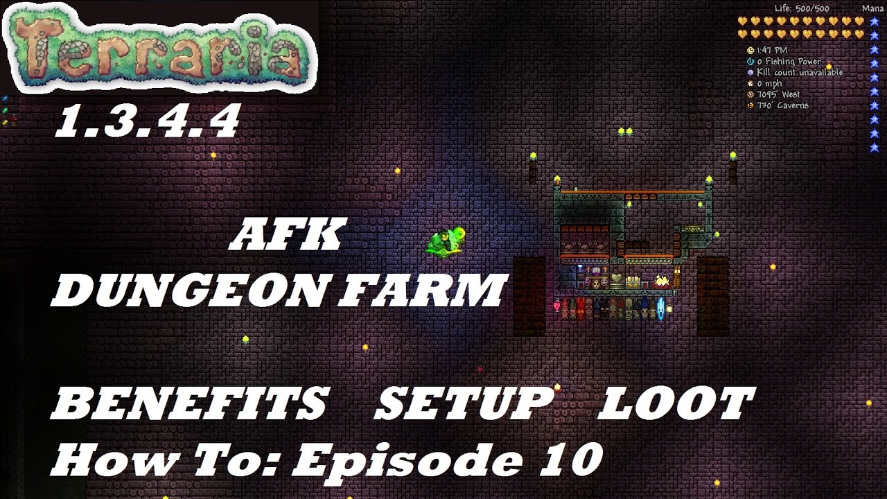 Terraria 1.3.4.4 HOW TO | Build an AFK Dungeon Farm | Expert | Tips, Setup, Loot | Episode 10