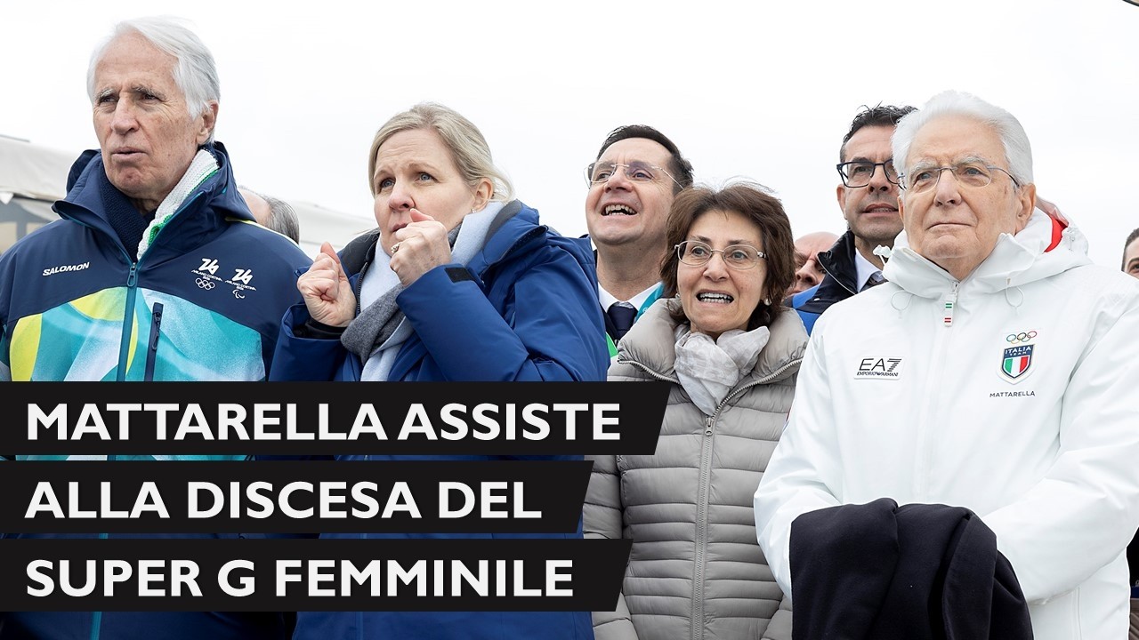 Cortina - Mattarella assiste alla discesa del Super G femminile