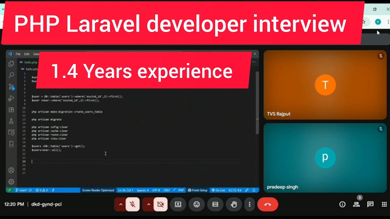 PHP Laravel Interview Preparation 2025 | 1.4 Years Real Experience Q&A