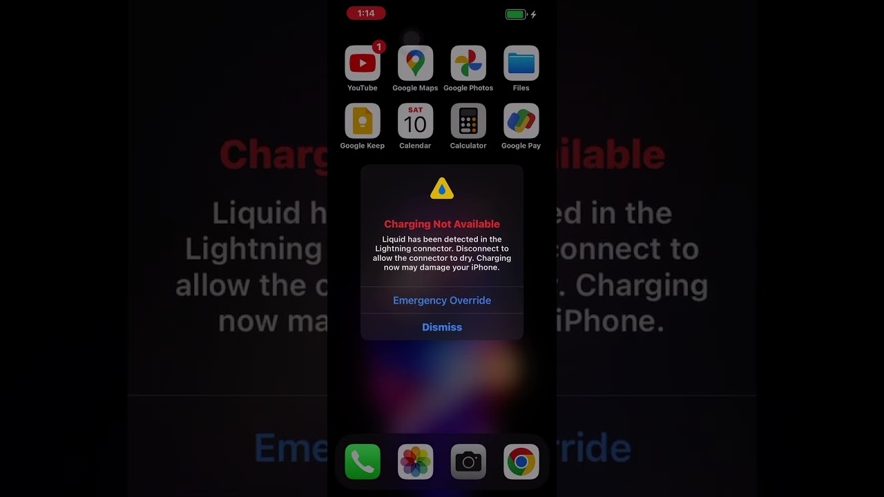 iPhone water inside Lightning port