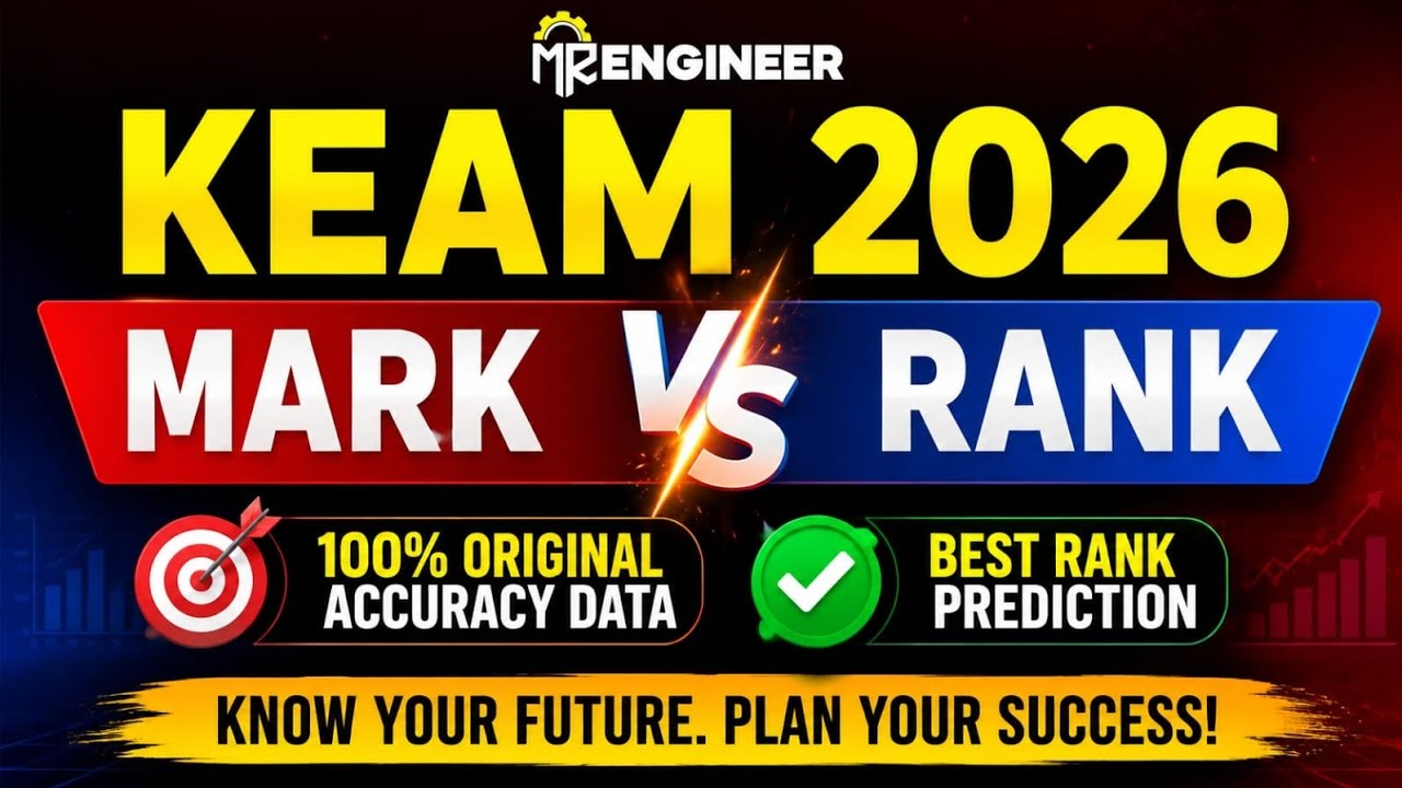 KEAM 2026 🤩🪄 Mark Vs Rank prediction 🔥🔥 100% accuracy BEST METHOD ✅  | MR ENGINEER KEAM 