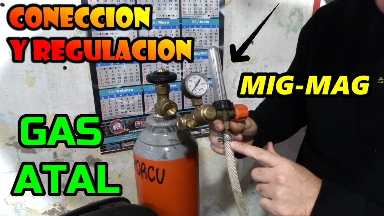 Como poner el regulador de gas y como regularlo. Soldadura mig-mag.