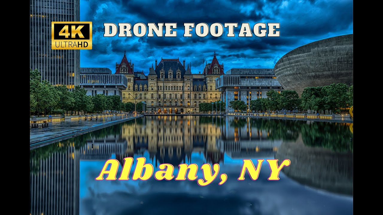 Albany, New York (Amazing Drone Views!) Relaxing Video | 4K 60fps