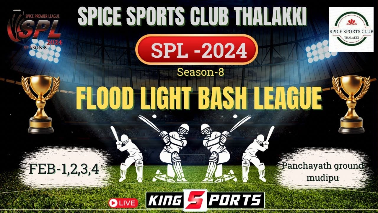 SPICE SPORTS CLUB THALAKKI PRESENTS (SPL-2024) SEASON 8 | FLOOD LIGHT BASH LEAGUE | At MUDIPU |DAY-4