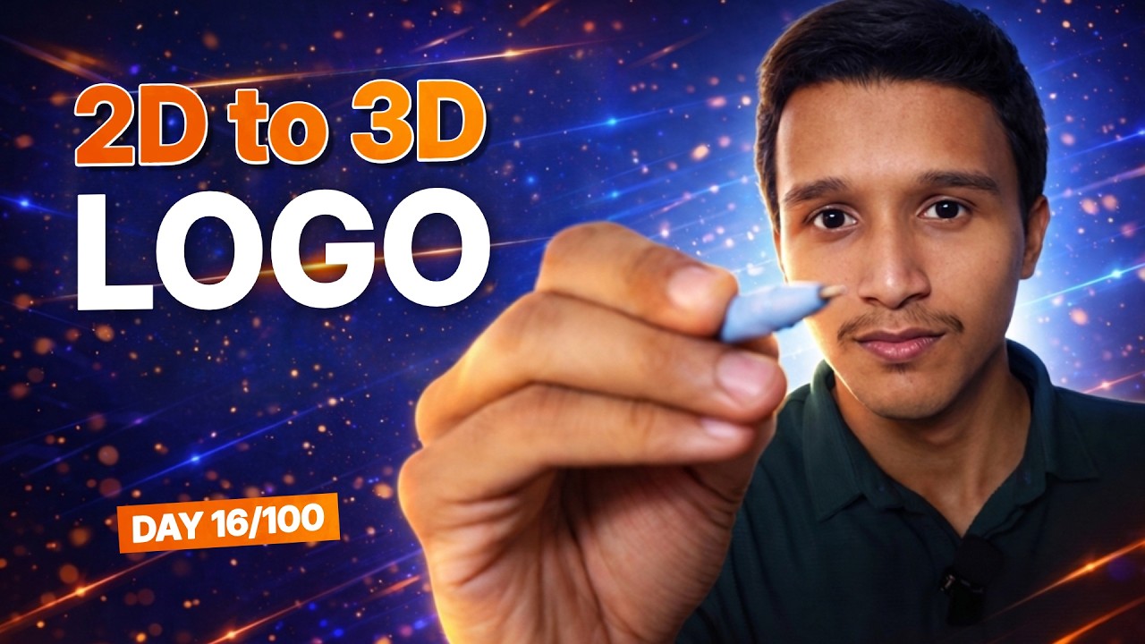 2D to 3D Logo View #anishinspires #viral