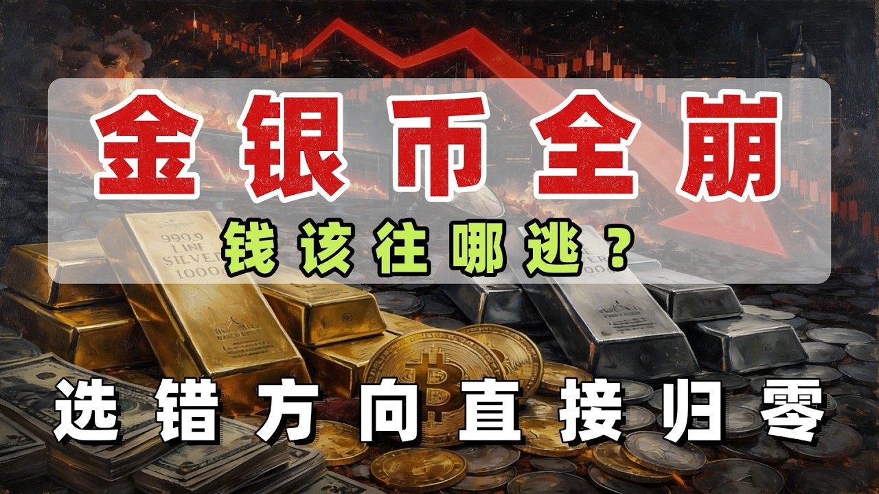 金银美股全崩了，比特币超43万人爆仓！普通人该拿什么保命？2026年终极避险真相在这！#比特币 #美股#黄金