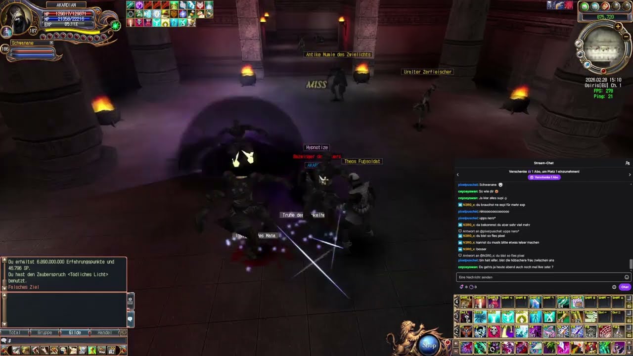 Last Chaos Twitch-Livestream 17 / NS Level Up 187-190 / Osiris / +Interaktiver Chat / Deutsch