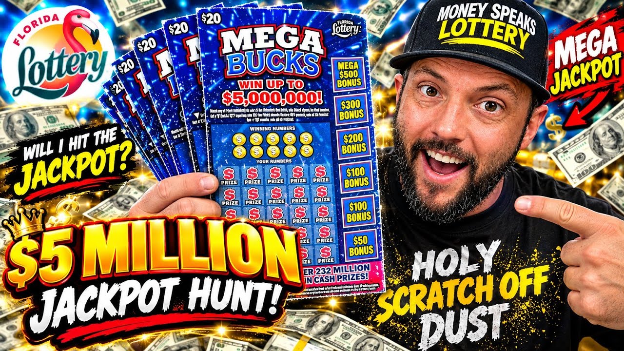 I BOUGHT THE ENTIRE BOOK OF SCRATCH OFF FLORIDA MEGA BUCKS JACKPOT HUNTING 5 MILLION DOLLAR LIVE