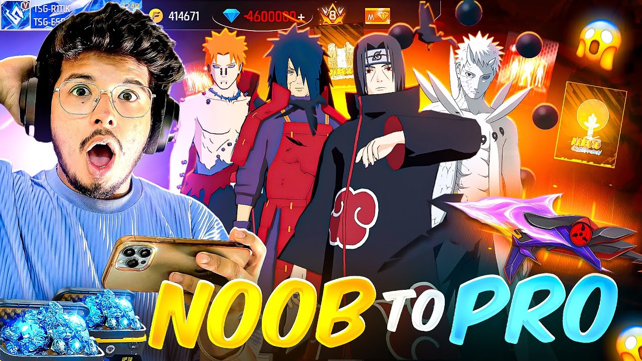 FREE FIRE I BOUGHT ALL NARUTO COLLAB ITEMS THIS EVENT WASTED MY 9999 DIAMONDS -GARENA FREE FIRE