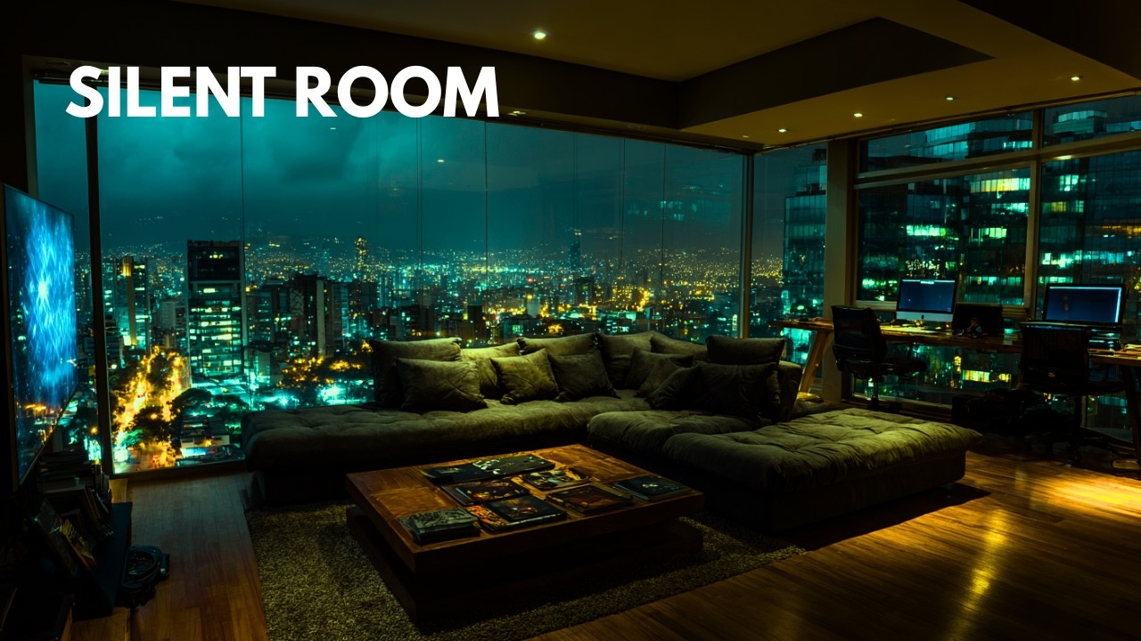 2 Hours Deep Focus Ambient Music | Silent Room — Night City View