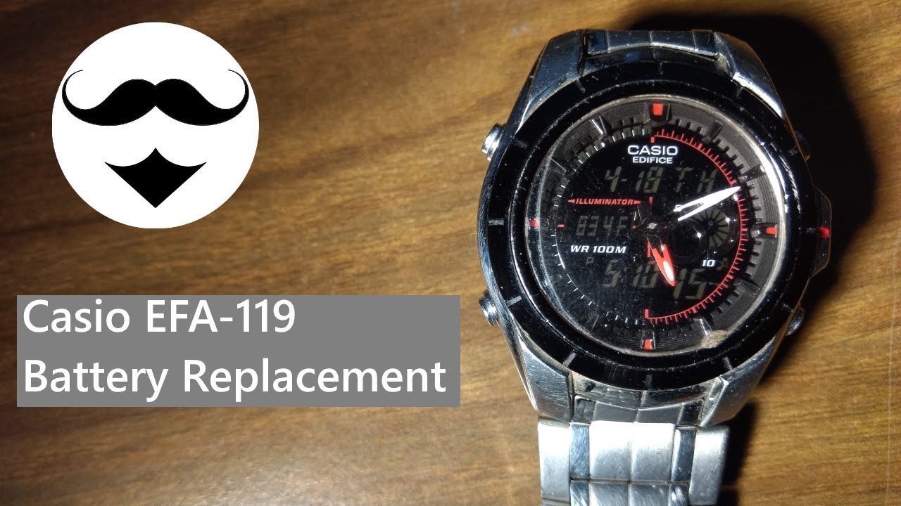 Замена батареи в часах Casio Edifice EFA-119