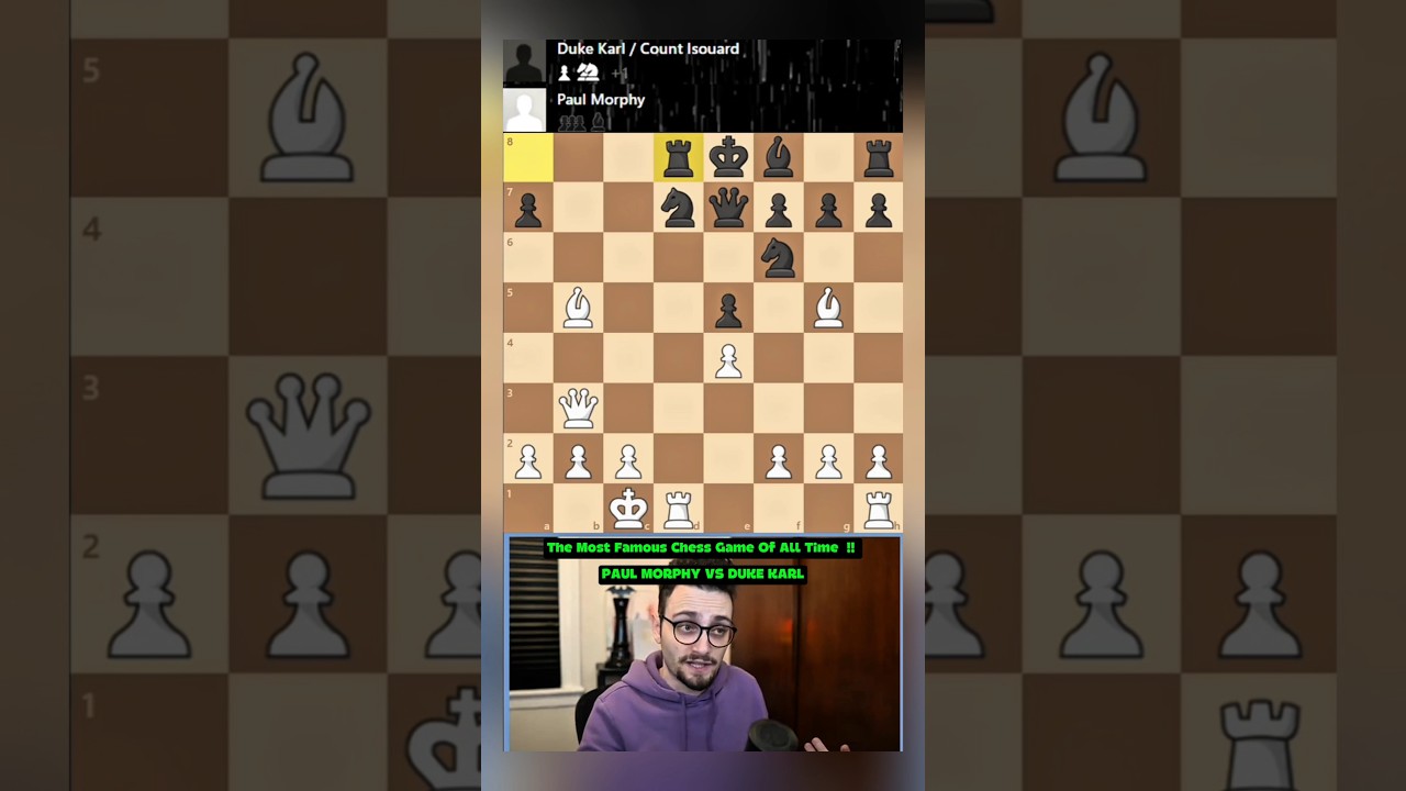 ПОЛ МОРФИ ПРОТИВ ДЮКА КАРЛА: самая известная шахматная партия всех времен!! #шахматы #gothamchess
