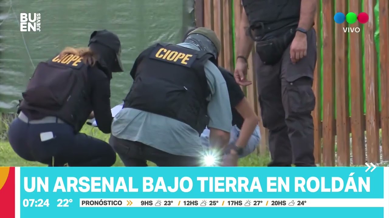 Secuestraron un arsenal bajo tierra en un predio de Roldán, cerca de Rosario