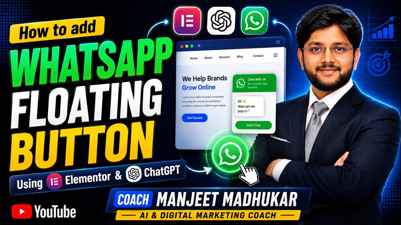 How to Add WhatsApp Floating Button in Website Using Elementor & ChatGPT | WordPress Tutorial
